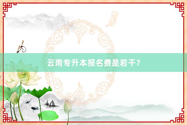 云南专升本报名费是若干？
