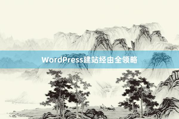 WordPress建站经由全领略